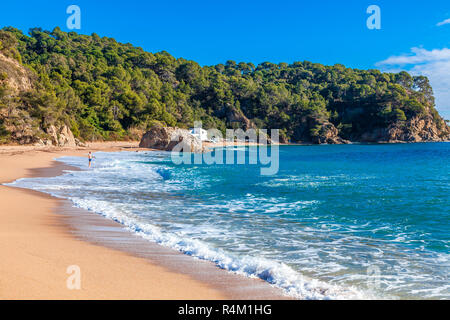 Costa Brava, Spanien. Strand von Cala Canyelles zwischen Lloret und Tossa. Stockfoto