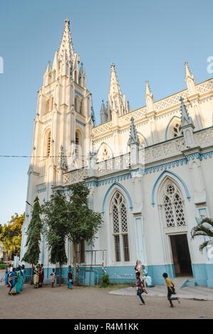 Saint Mary's Kathedrale Kirche äußere Architektur, 23. Februar 2018 Madurai, Indien Stockfoto