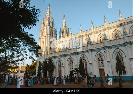 Saint Mary's Kathedrale Kirche äußere Architektur, 23. Februar 2018 Madurai, Indien Stockfoto