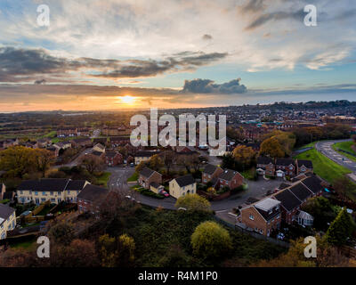 Luftaufnahme von St Mellons Stadt in Cardiff, Wales, UK Stockfoto