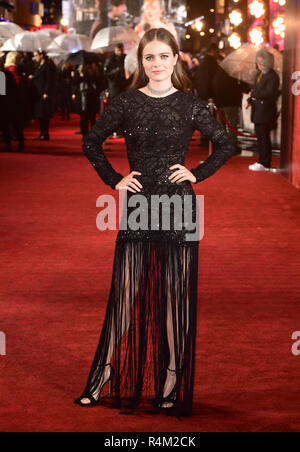 Hera Hilmar Teilnahme an der Sterblichen Motoren Welt Premiere im Cineworld in Leicester Square, London statt. Stockfoto