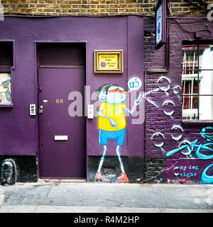 Street Art (mein Hund seufzt) in London Stockfoto