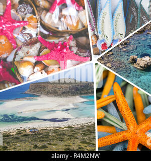 Collage aus Bildern von Kreta (Griechenland) - Reisen Hintergrund (meine Fotos) Stockfoto