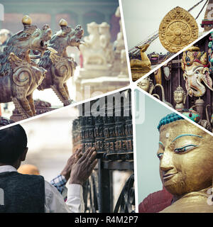 Collage von Kathmandu (Nepal)-Bilder - Reisen Hintergrund (meine Fotos) Stockfoto