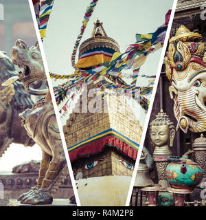 Collage von Kathmandu (Nepal)-Bilder - Reisen Hintergrund (meine Fotos) Stockfoto