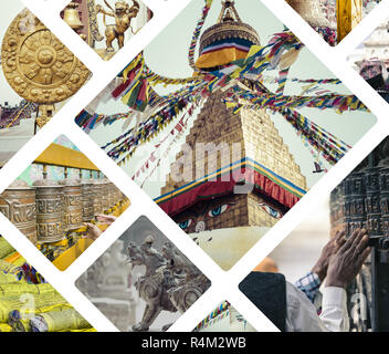 Collage von Kathmandu (Nepal)-Bilder - Reisen Hintergrund (meine Fotos) Stockfoto