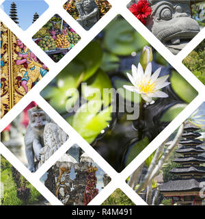 Collage von Bildern in Bali (Indonesien) - Reisen Hintergrund (meine Fotos) Stockfoto