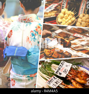 Collage aus Japan essen Bilder - Reisen Hintergrund (meine Fotos) Stockfoto