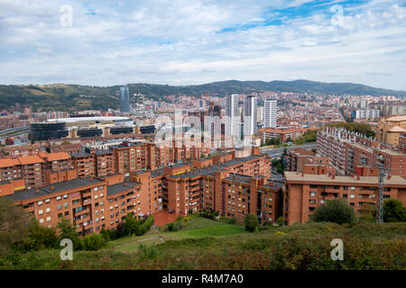 Luftaufnahme der Stadt Bilbao im Baskenland, Spanien Stockfoto