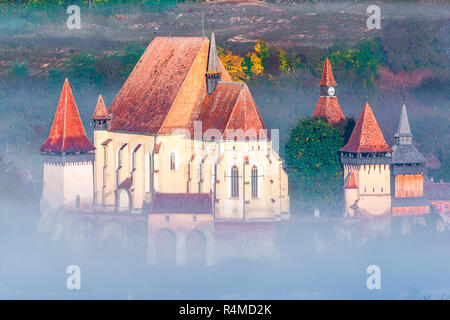 Birthälm, Sibiu: befestigte Kirche der Stadt, Siebenbürgen, Rumänien Stockfoto