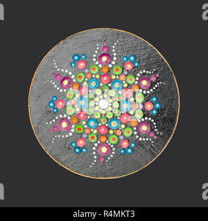 Mandala auf Holz Stockfoto