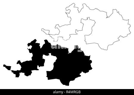 Basel-Landschaft (Kantone der Schweiz Schweizer Kantone, Bund) Karte Vektor-illustration, kritzeln Skizze Kanton Basel-Landschaft Karte Stock Vektor