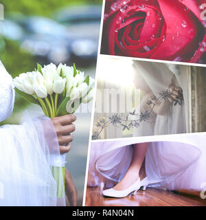 Collage der Hochzeit Zeit sensationelle Stockfoto