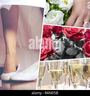 Collage der Hochzeit Zeit sensationelle Stockfoto