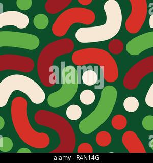 Elegante Weihnachten abstrakte handdrawn vector Hintergrund. Gebogene Formen nahtlose Muster. Stock Vektor