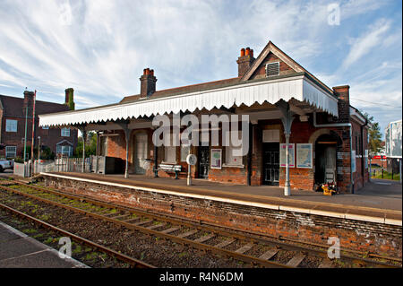 Oulton Broad Bahnhof Nord, Suffolk, Stockfoto