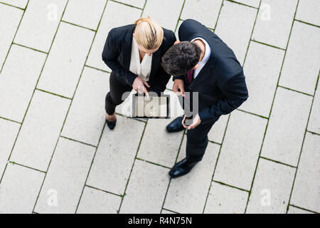 Der Mann und die Frau in der Ansicht von oben Stockfoto