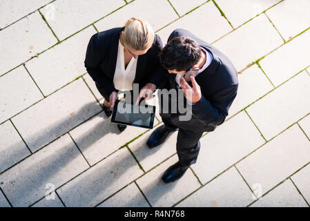 Der Mann und die Frau in der Ansicht von oben Stockfoto