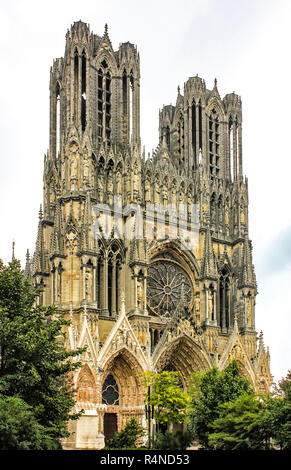 Kathedrale Notre-Dame in Reims, Frankreich Stockfoto