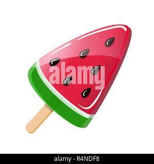 Watermelon candy Lollipop auf weißem Hintergrund Stock Vektor