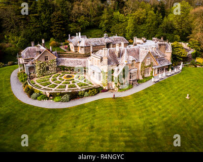 Luftbild vom Endsleigh Hotel Stockfoto