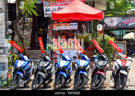 Touristische shop Motorroller mieten, Chiang Mai Stockfoto