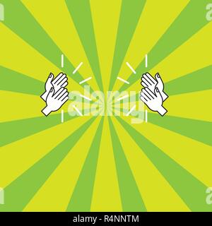 Design Business leere Raum Text für Anzeige Web site Förderung isolierte Banner Vorlage. Zeichnung von Hu-Analyse Hände klatschen mit Sound Symbol auf Zwei Stock Vektor