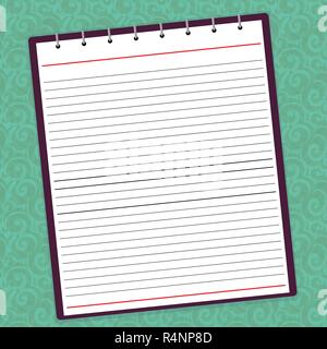 Design business Leere Vorlage isoliert Minimalistische Grafik layout Vorlage für Werbung. Gesäumt Spirale Top Farbe Notepad Vektor auf Wasserzeichen Printe Stock Vektor