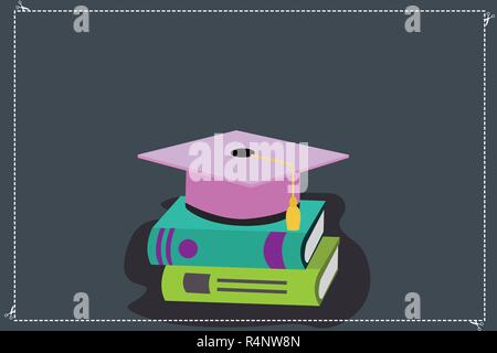 Design Business Konzept leeren Text kopieren für Web Banner Werbemittel mock up Vorlage. Farbverlauf Mütze mit Quaste 3D Academic gap-Vektor Stock Vektor
