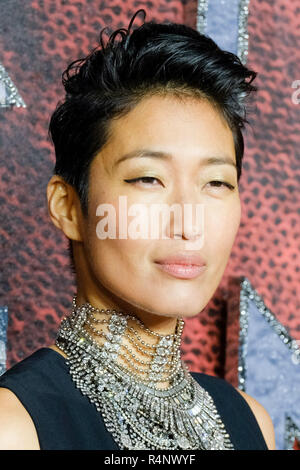 London, Großbritannien. 27. November 2018. Jihae bei der Weltpremiere der Sterblichen Motoren am Dienstag, den 27. November 2018 Cineworld Leicester Square, London statt. Im Bild: Jihae Kim. Credit: Julie Edwards/Alamy leben Nachrichten Stockfoto