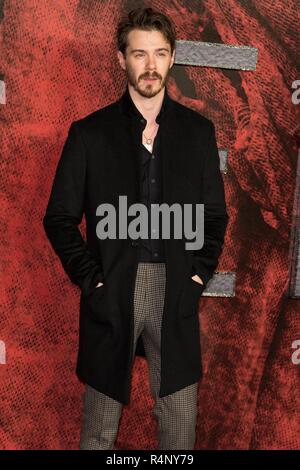 London, Großbritannien. 27. November 2018. Sam Keeley besucht MORTAL ENGINES - Weltpremiere. London, Großbritannien. 27/11/2018 | Verwendung der weltweiten Kredit: dpa Picture alliance/Alamy leben Nachrichten Stockfoto