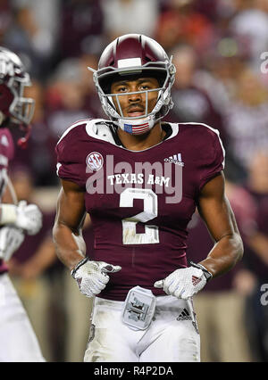 November 24, 2018 College Station, TX... Texas A&M Empfänger, Jhamon Ausbon (2), während der NCAA Football Spiel zwischen der Texas A&M Aggies und die LSU Tiger, in College Station, TX. (Absolut komplette Fotograf & Company Credit: Joseph Calomeni/MarinMedia.org/Cal Sport Media) Stockfoto