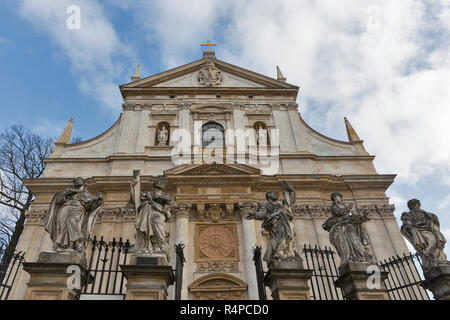 St. Peter und Paul Church Fassade in Krakau, Polen. Stockfoto