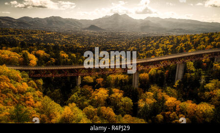 Luftaufnahmen von mikuni Pass, Hokkaido, Japan Stockfoto