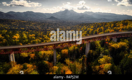 Luftaufnahmen von mikuni Pass, Hokkaido, Japan Stockfoto