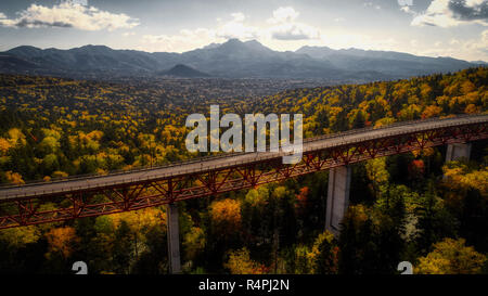 Luftaufnahmen von mikuni Pass, Hokkaido, Japan Stockfoto