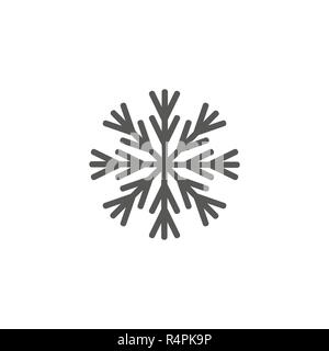 Schneeflocken-symbol. Flache vector Abbildung in schwarz auf weißem Hintergrund. Stock Vektor