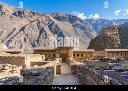 Ollantaytambo Ruinen im Heiligen Tal von Peru Stockfoto