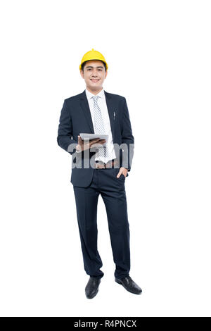 Asiatische Architekt Ingenieur Manager, berühren und mit Tablet. Stockfoto