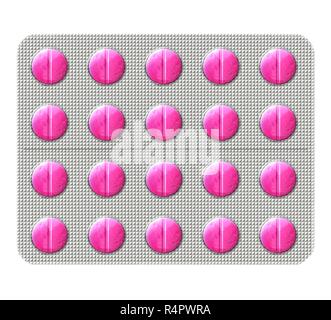 Pillen in einem Blister pack Stockfoto