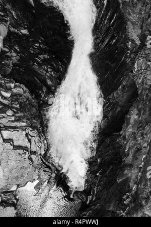 Die Wasserfälle von Measach in der Schlucht Corrieshalloch, North-West Highlands von Schottland. Stockfoto