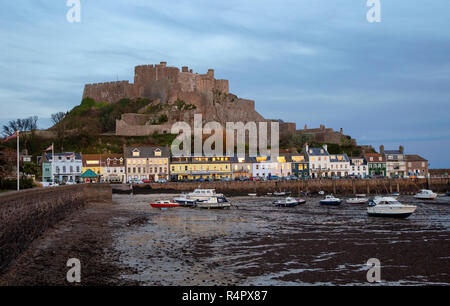 Mont Orgueil Castle, Gorey, Jersey, Channel Islands, Großbritannien Stockfoto