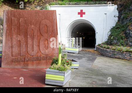 Eingang zum Ho8, deutscher Krieg Tunnel, Jersey, Kanalinseln, Großbritannien Stockfoto