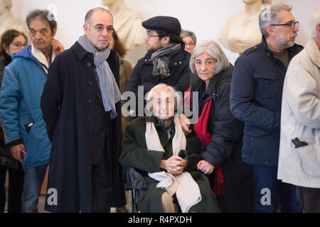 Rom, Italien. 27 Nov, 2018. Italienischen Regisseuren Giuseppe Tornatore und Citto Maselli Bestattungsinstitut der italienische Regisseur Bernardo Bertolucci in Rom Quelle: Matteo Nardone/Pacific Press/Alamy leben Nachrichten Stockfoto