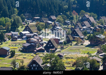 Japanische historische Dörfer in Shirakawago Stockfoto