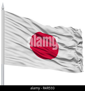 Japan Flagge am Fahnenmast Stockfoto