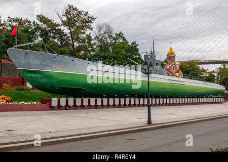 Wladiwostok, Russland - OKTOBER 6, 2018: Memorial Museum U-Boot S-56 in Fernost Stadt Wladiwostok, Primorski Krai in Russland. Stockfoto