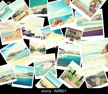 Collage mit Fotos aus dem Urlaub Stockfoto