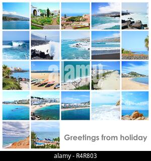 Collage mit Fotos aus dem Urlaub Stockfoto