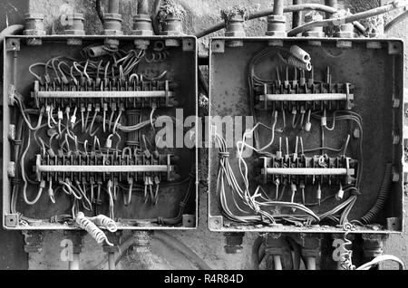 Alte rostige Eletrical box Stockfoto